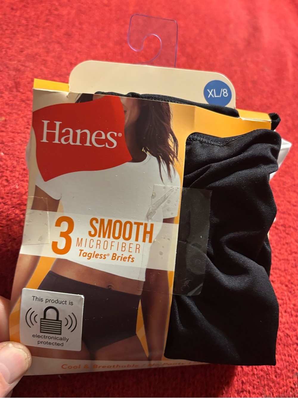 Hanes Black White Lavender Smooth Microfiber Tagless Briefs - 3 Pack XL/8 new
